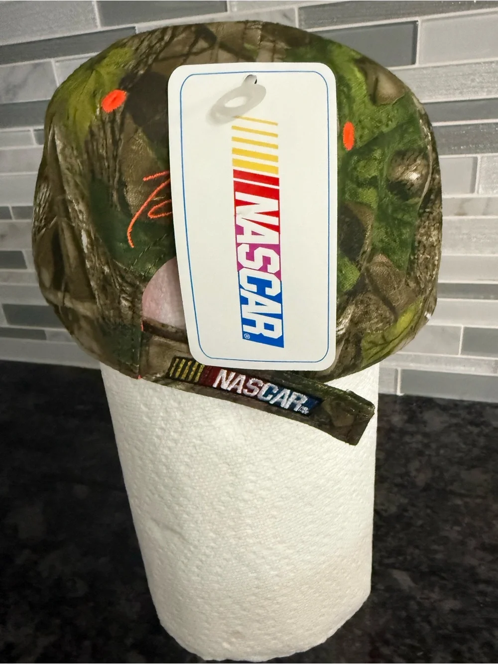 Nascar Camo Kids Cap with Orange Highlights